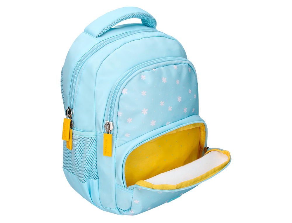 MOCHILA ESCOLAR LIDERPAPEL MULTIBOLSO INFANTIL DESENHO FLORES 350X110X270 MM