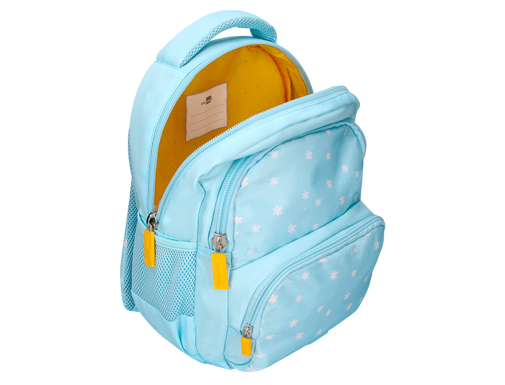 MOCHILA ESCOLAR LIDERPAPEL MULTIBOLSO INFANTIL DESENHO FLORES 350X110X270 MM