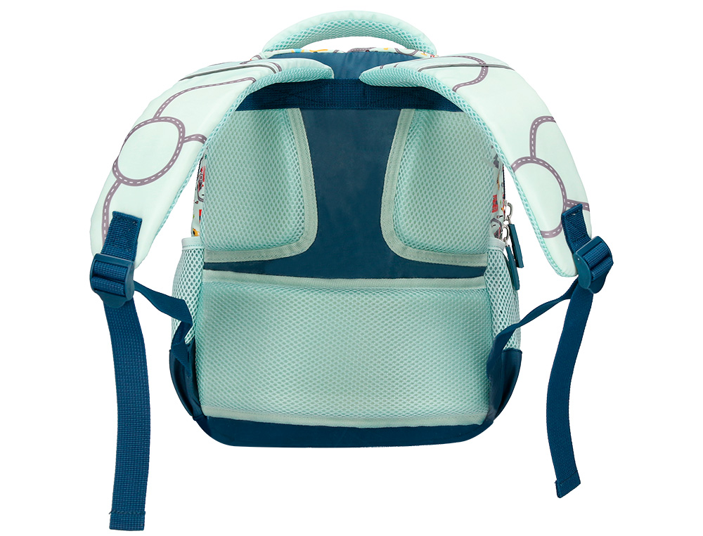 MOCHILA ESCOLAR LIDERPAPEL MULTIBOLSO INFANTIL DESENHO CARROS 350X110X270 MM