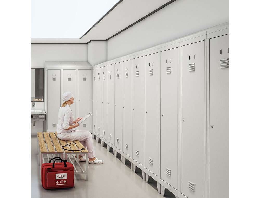 ARMARIO METALICO ROCADA 300 3 MODULOS X 2 PORTAS CINZA 910X500X1800 MM