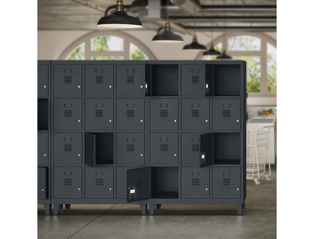 ARMARIO METALICO ROCADA 300 3 MODULOS X 2 PORTAS CINZA 910X500X1800 MM