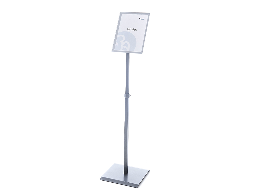 EXPOSITOR ROCADA DE CHAO MAGNETICO ROTATIVO 90 HORIZONTAL/VERTICAL ALTURA AJUSTAVEL DIN A4