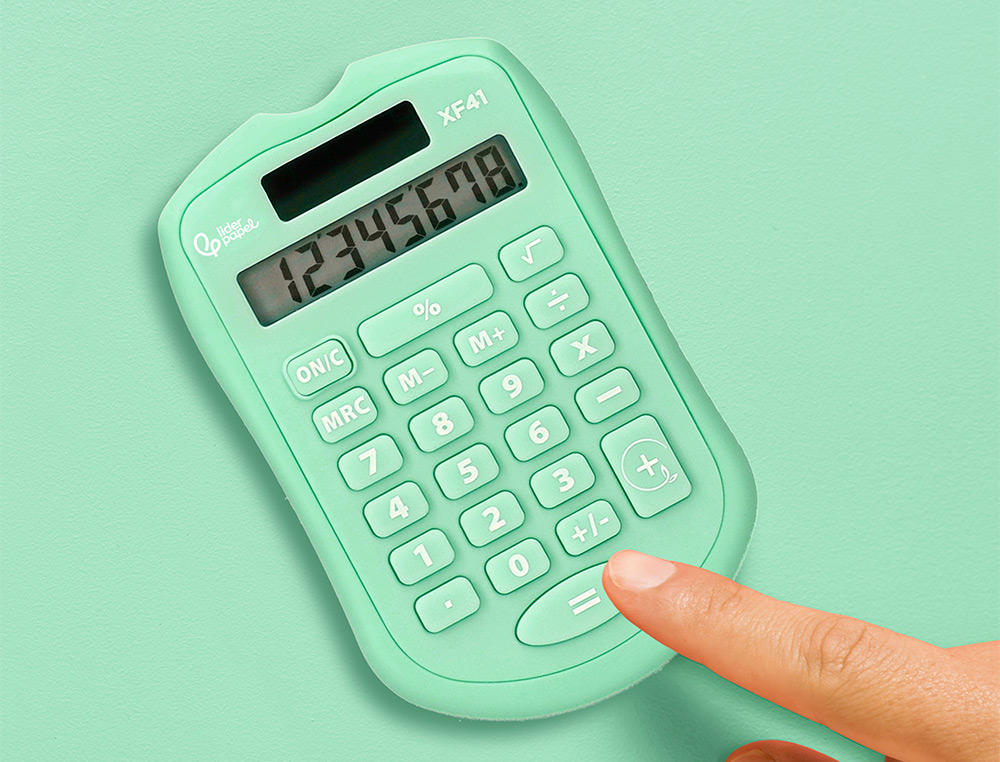 CALCULADORA LIDERPAPEL DE BOLSO XF42 8 DIGITOS SOLAR E PIHAS COR VERDE 94X59,5X10,5MM
