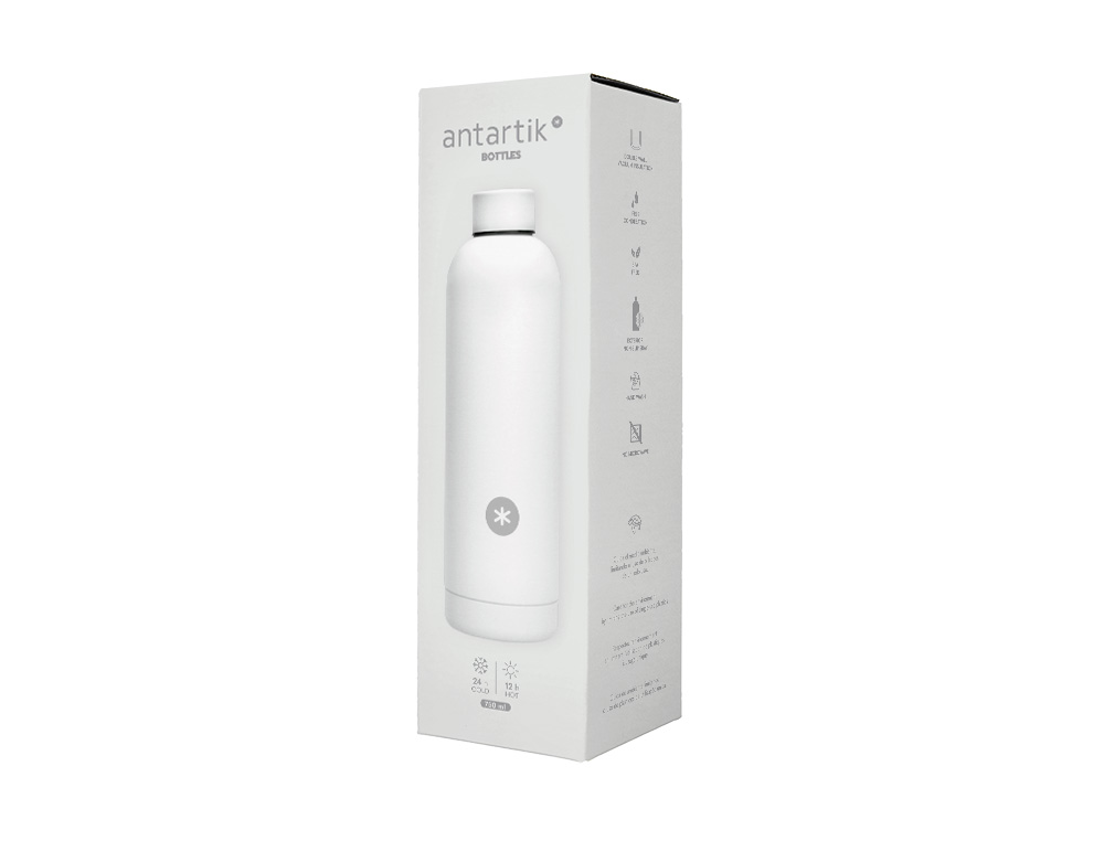 GARRAFA ANTARTIK ISOTERMICA ACO INOXIDAVEL LIVRE DE BPA COR BRANCO 750 ML