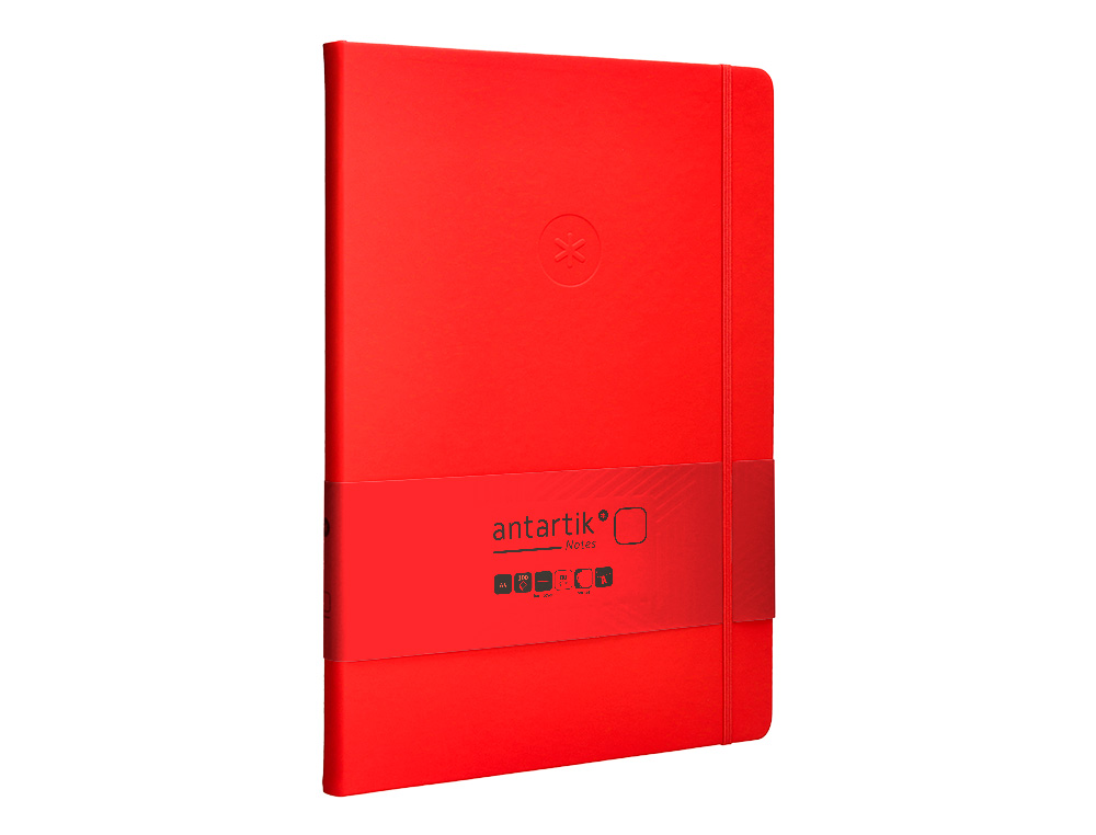 CADERNO COM ELASTICO ANTARTIK NOTES CAPA DURA A4 LISO VERMELHO 100 FOLHAS 80 GR FSC