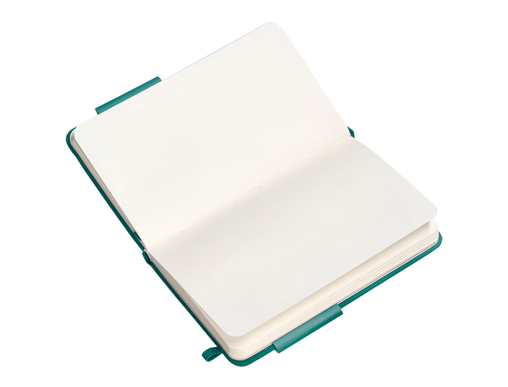 CADERNO COM ELASTICO ANTARTIK NOTES CAPA DURA A6 LISO VERDE AGUA-MARINHA 100 FOLHAS 80 GR FSC