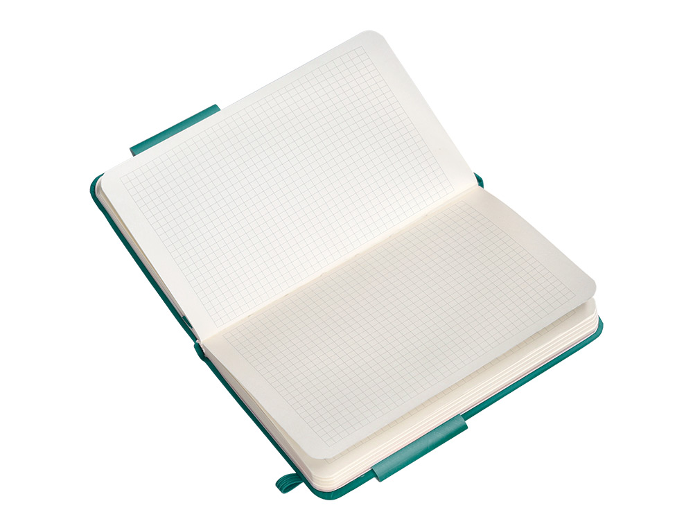 CADERNO COM ELASTICO ANTARTIK NOTES CAPA DURA A6 QUADRICULADO VERDE AGUA-MARINHA 100 FOLHAS 80 GR FSC