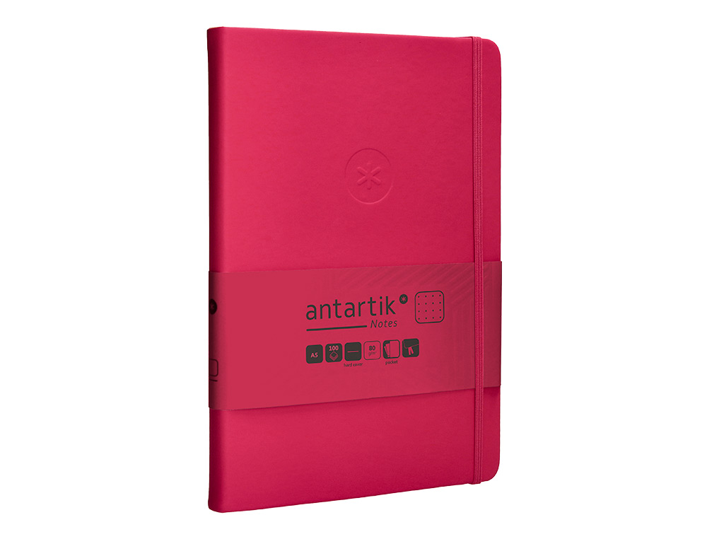 CADERNO COM ELASTICO ANTARTIK NOTES CAPA DURA A5 PONTILHADO FUCSIA 100 FOLHAS 80 GR FSC