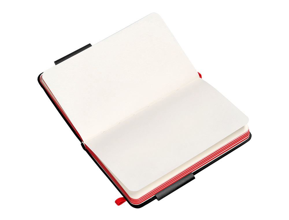 CADERNO COM ELASTICO ANTARTIK NOTES CAPA DURA A6 LISO PRETO E VERMELHO 100 FOLHAS 80 GR FSC