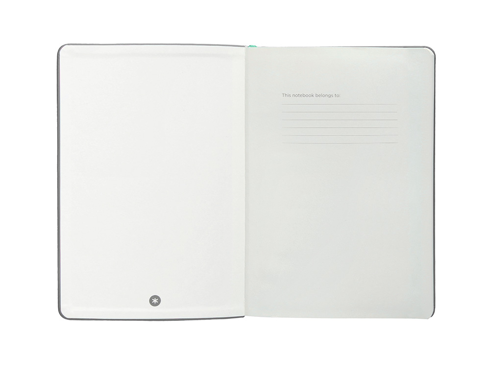 CADERNO COM ELASTICO ANTARTIK NOTES CAPA DURA A4 PAUTADO CINZA E TURQUESA 100 FOLHAS 80 GR FSC