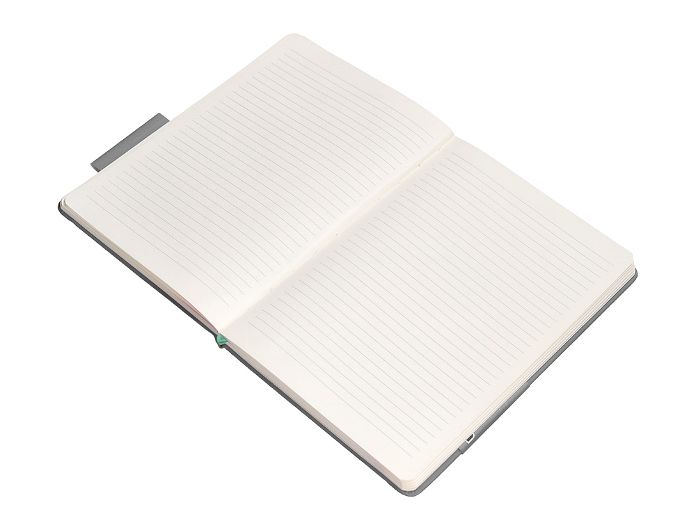 CADERNO COM ELASTICO ANTARTIK NOTES CAPA DURA A4 PAUTADO CINZA E TURQUESA 100 FOLHAS 80 GR FSC