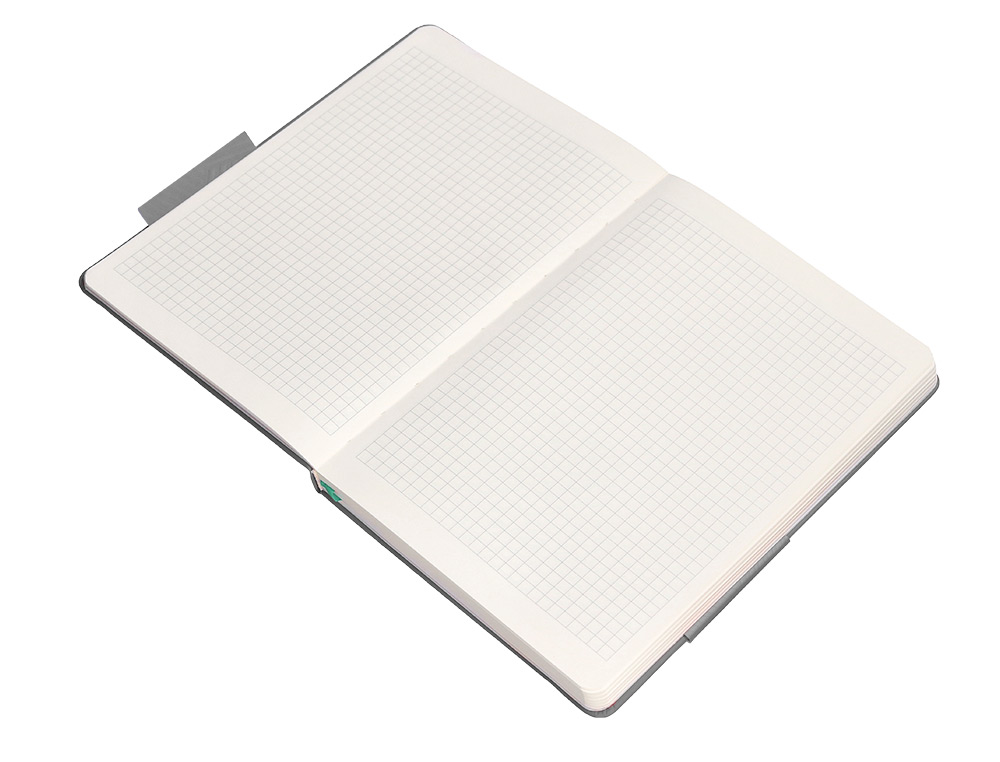 CADERNO COM ELASTICO ANTARTIK NOTES CAPA DURA A5 QUADRICULADO CINZA E TURQUESA 100 FOLHAS 80 GR FSC