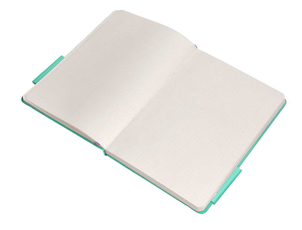 CADERNO COM ELASTICO ANTARTIK NOTES CAPA DURA A5 PONTILHADO ROSA E TURQUESA 100 FOLHAS 80 GR FSC