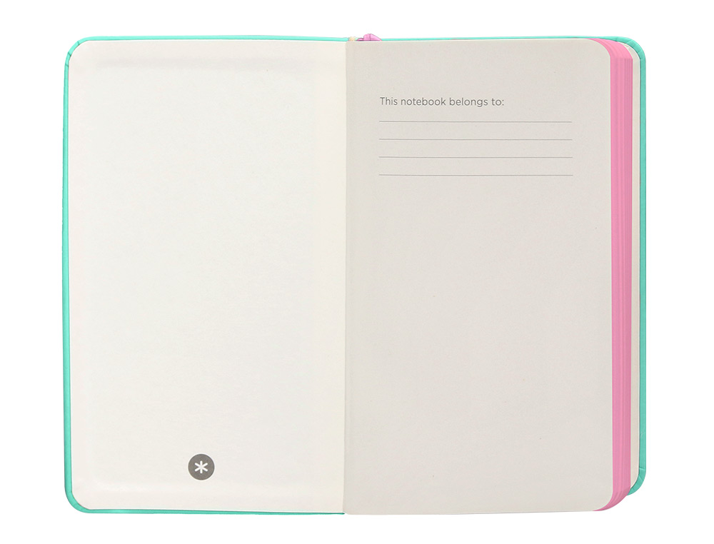 CADERNO COM ELASTICO ANTARTIK NOTES CAPA DURA A6 PAUTADO ROSA E TURQUESA 100 FOLHAS 80 GR FSC