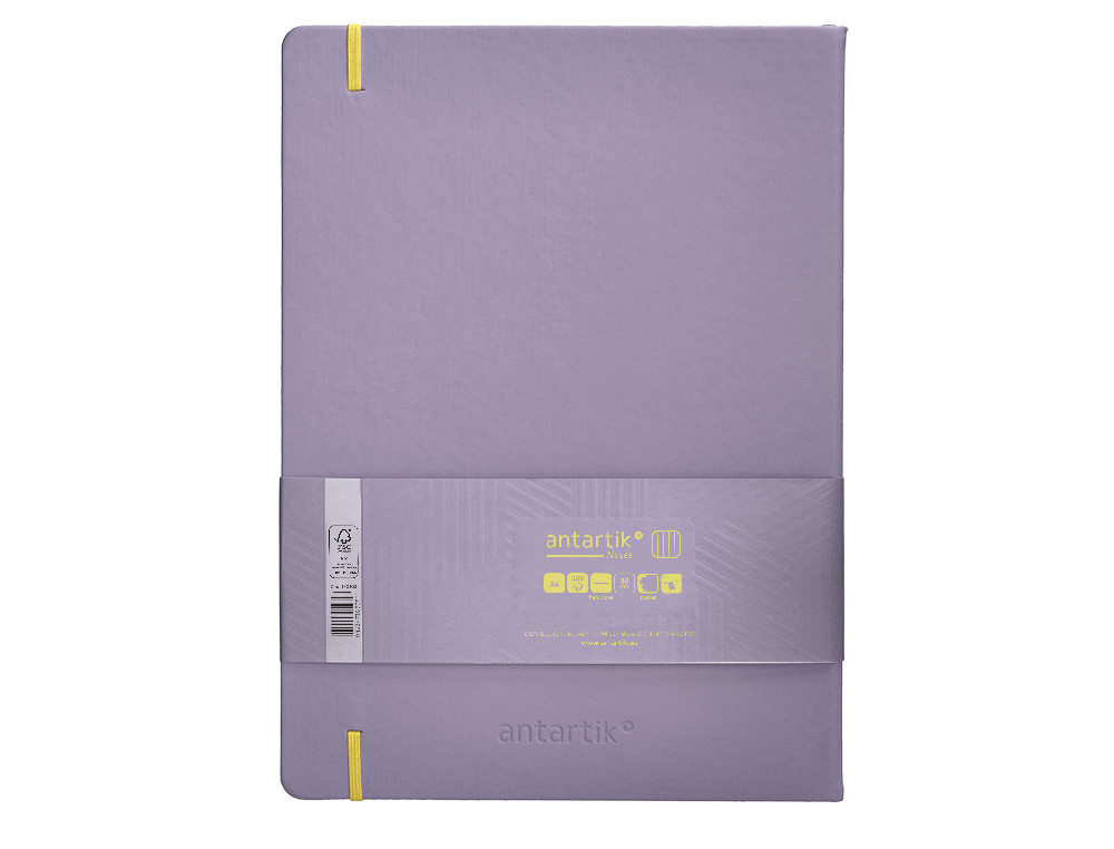 CADERNO COM ELASTICO ANTARTIK NOTES CAPA DURA A4 QUADRICULADO ROXO E AMARELO 100 FOLHAS 80 GR FSC