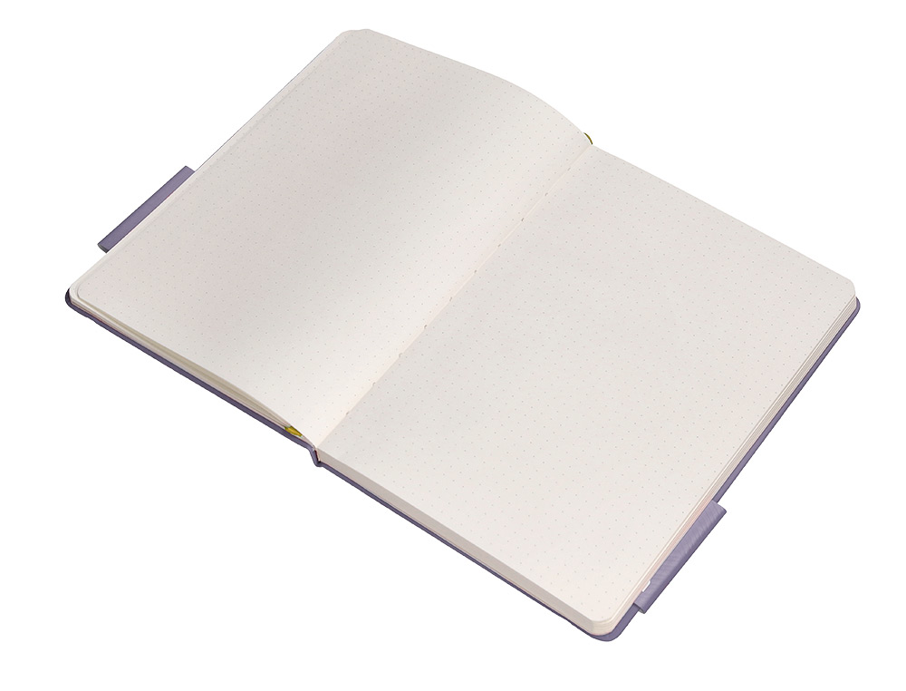 CADERNO COM ELASTICO ANTARTIK NOTES CAPA DURA A5 PONTILHADO ROXO E AMARELO 100 FOLHAS 80 GR FSC