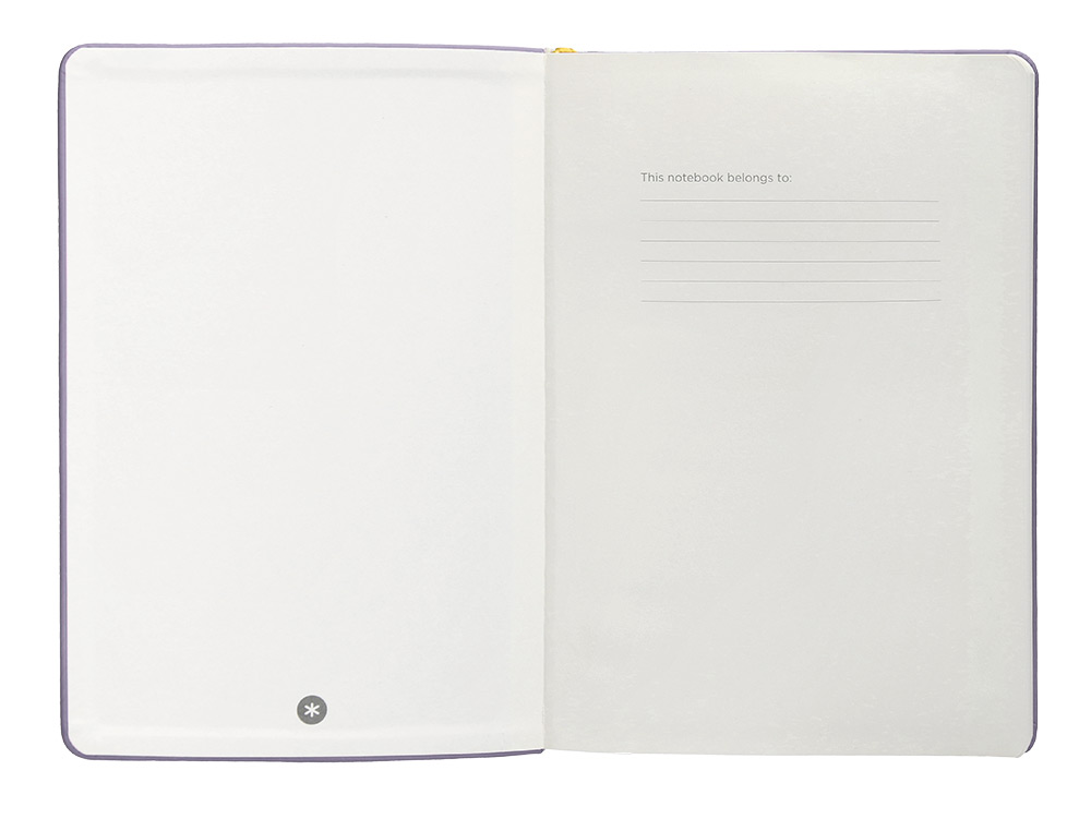 CADERNO COM ELASTICO ANTARTIK NOTES CAPA DURA A5 PONTILHADO ROXO E AMARELO 100 FOLHAS 80 GR FSC