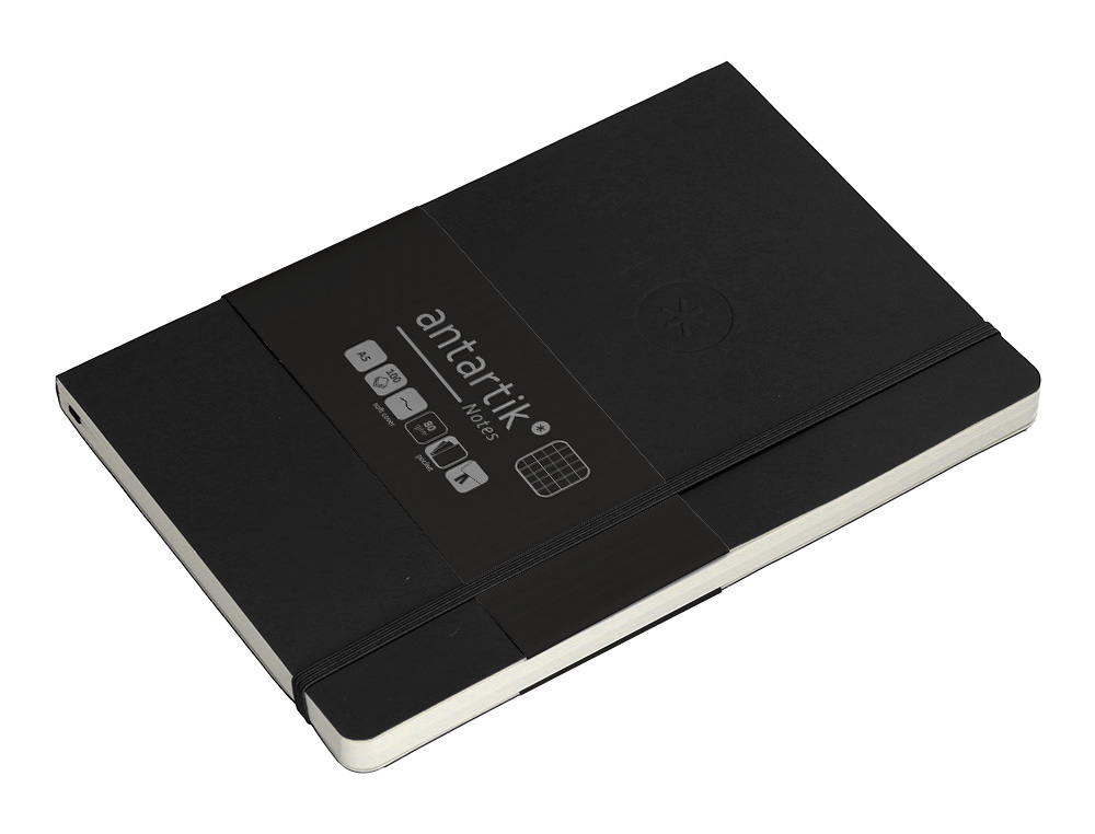 CADERNO COM ELASTICO ANTARTIK NOTES CAPA MOLE A5 QUADRICULADO PRETO 80 FOLHAS 80 GR FSC