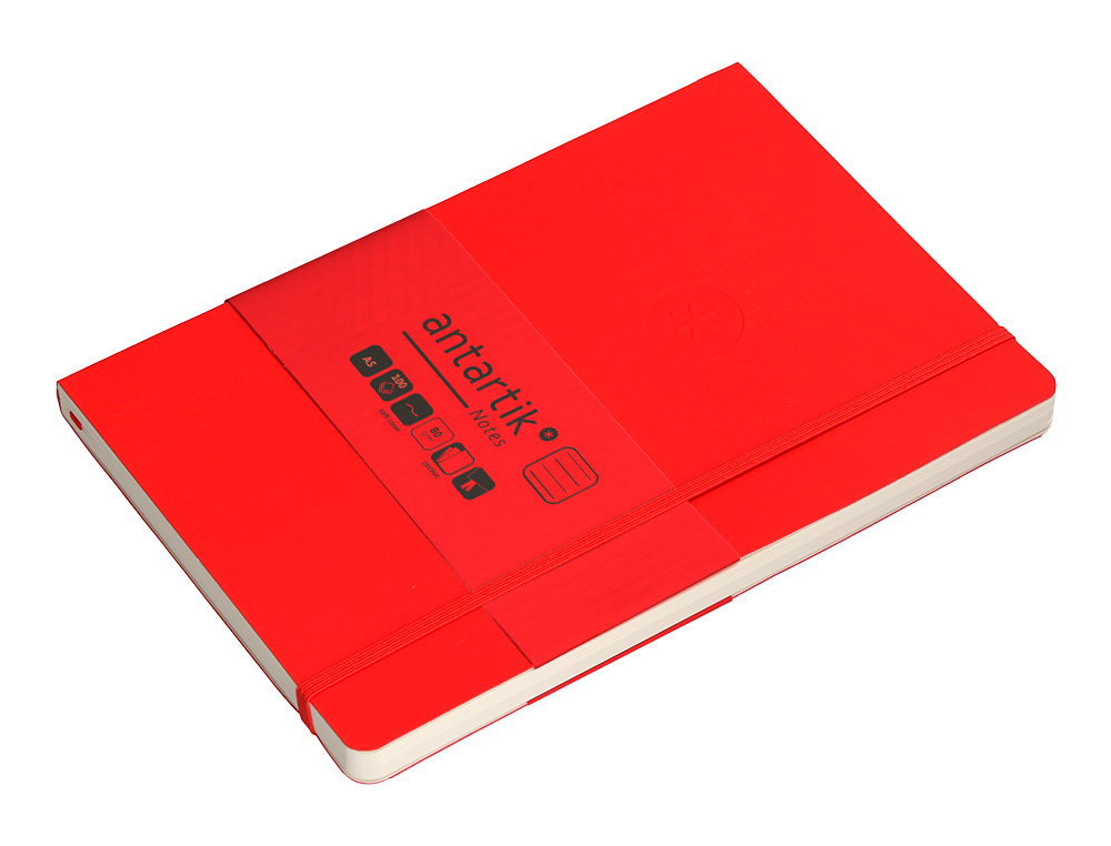 CADERNO COM ELASTICO ANTARTIK NOTES CAPA MOLE A5 PAUTADO VERMELHO 80 FOLHAS 80 GR FSC