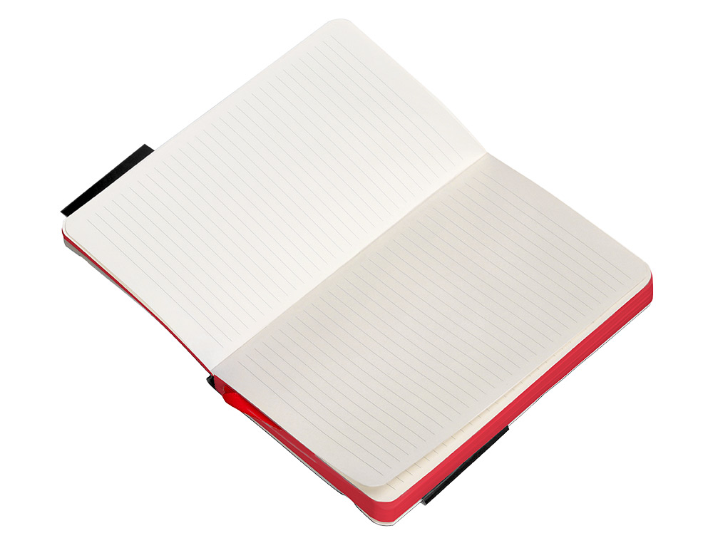 CADERNO COM ELASTICO ANTARTIK NOTES CAPA MOLE A6 PAUTADO PRETO E VERMELHO 100 FOLHAS 80 GR FSC