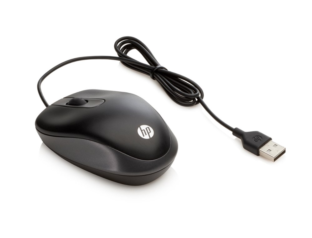 RATO HP VIAGEM OTICO 1000 DPI USB-A COMPRIMENTO CABO 100 CM COR PRETO