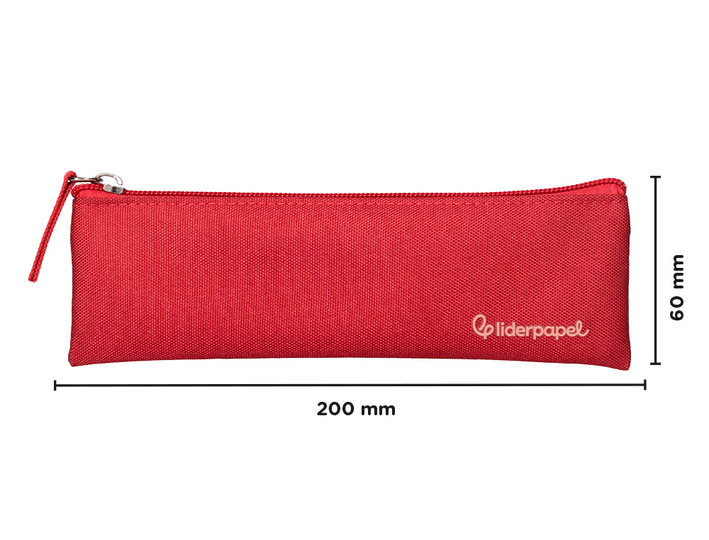 ESTOJO ESCOLAR LIDERPAPEL PLANO ESTREITO UM FECHO 200X60 MM VERMELHO