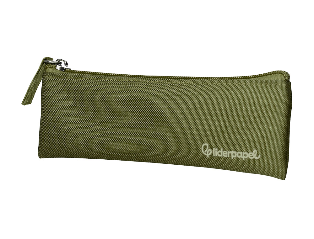 ESTOJO ESCOLAR LIDERPAPEL PLANO ESTREITO UM FECHO 200X60 MM VERDE MILITAR