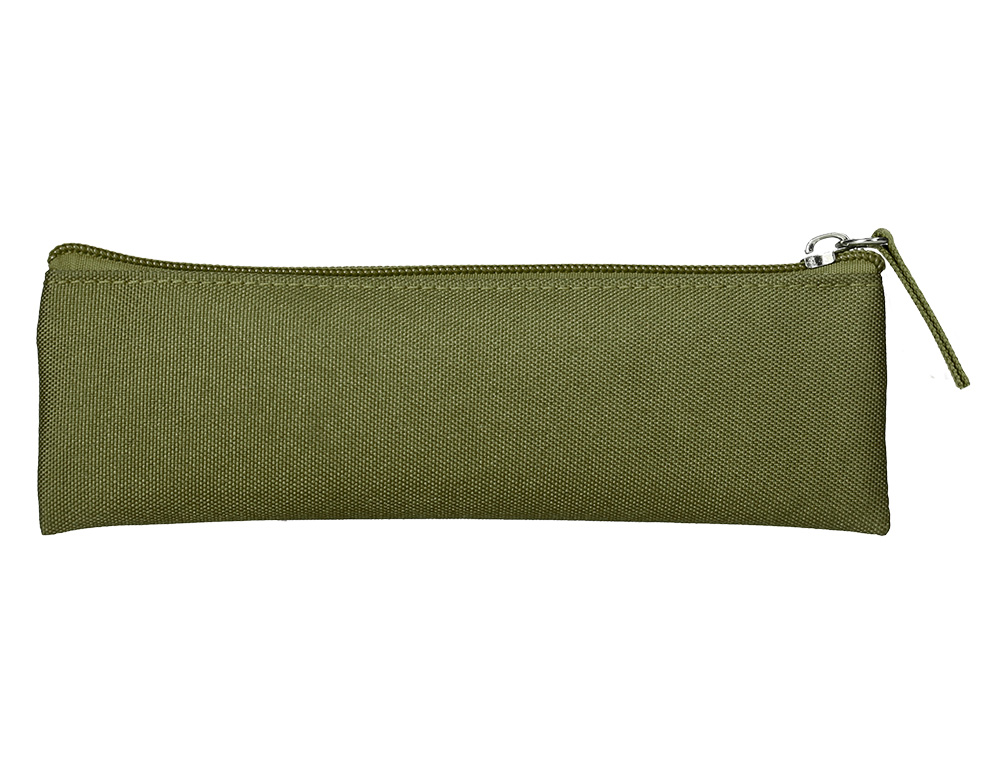 ESTOJO ESCOLAR LIDERPAPEL PLANO ESTREITO UM FECHO 200X60 MM VERDE MILITAR