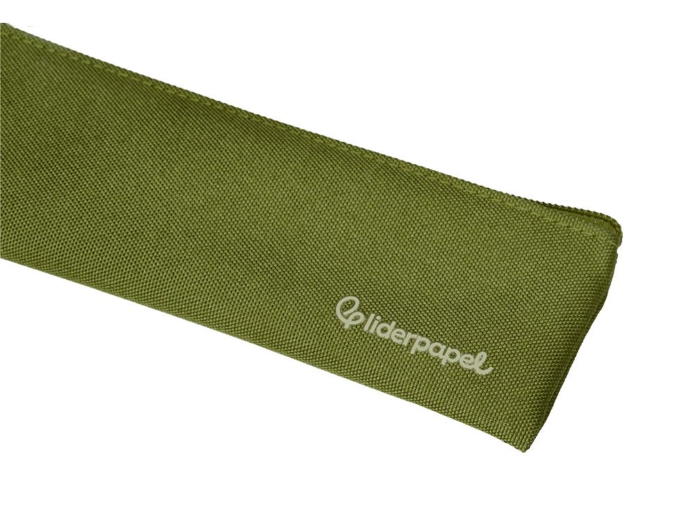 ESTOJO ESCOLAR LIDERPAPEL PLANO ESTREITO UM FECHO 200X60 MM VERDE MILITAR