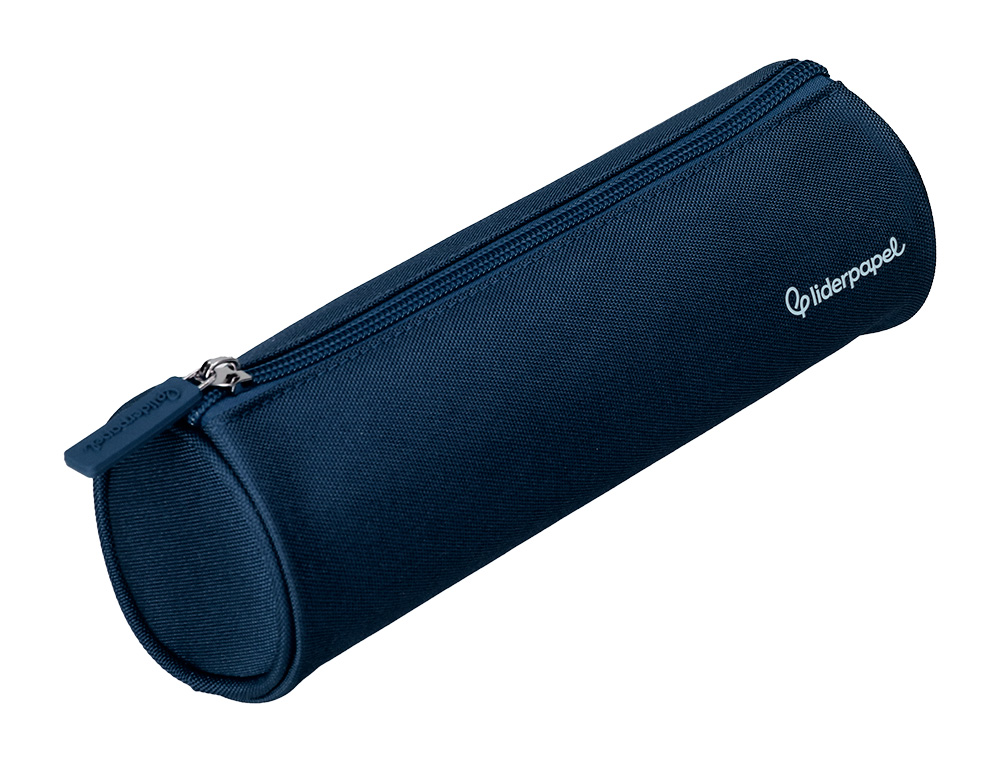 ESTOJO ESCOLAR LIDERPAPEL CILINDRICO LARGO 210X70 MM AZUL MARINHO