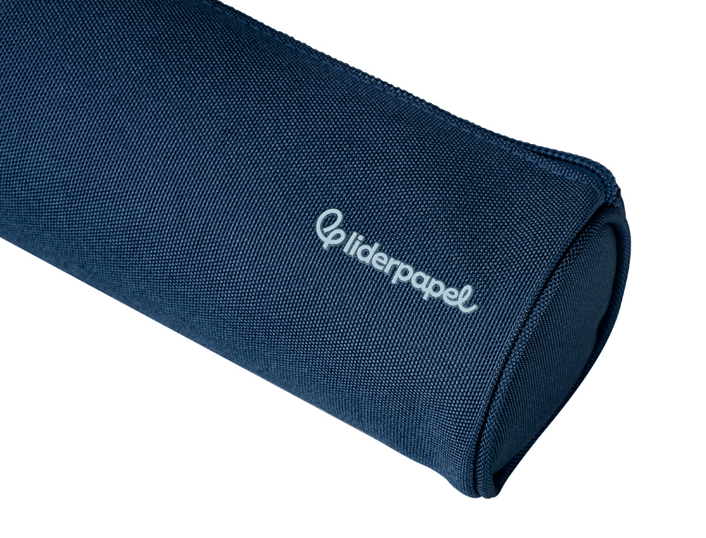ESTOJO ESCOLAR LIDERPAPEL CILINDRICO LARGO 210X70 MM AZUL MARINHO