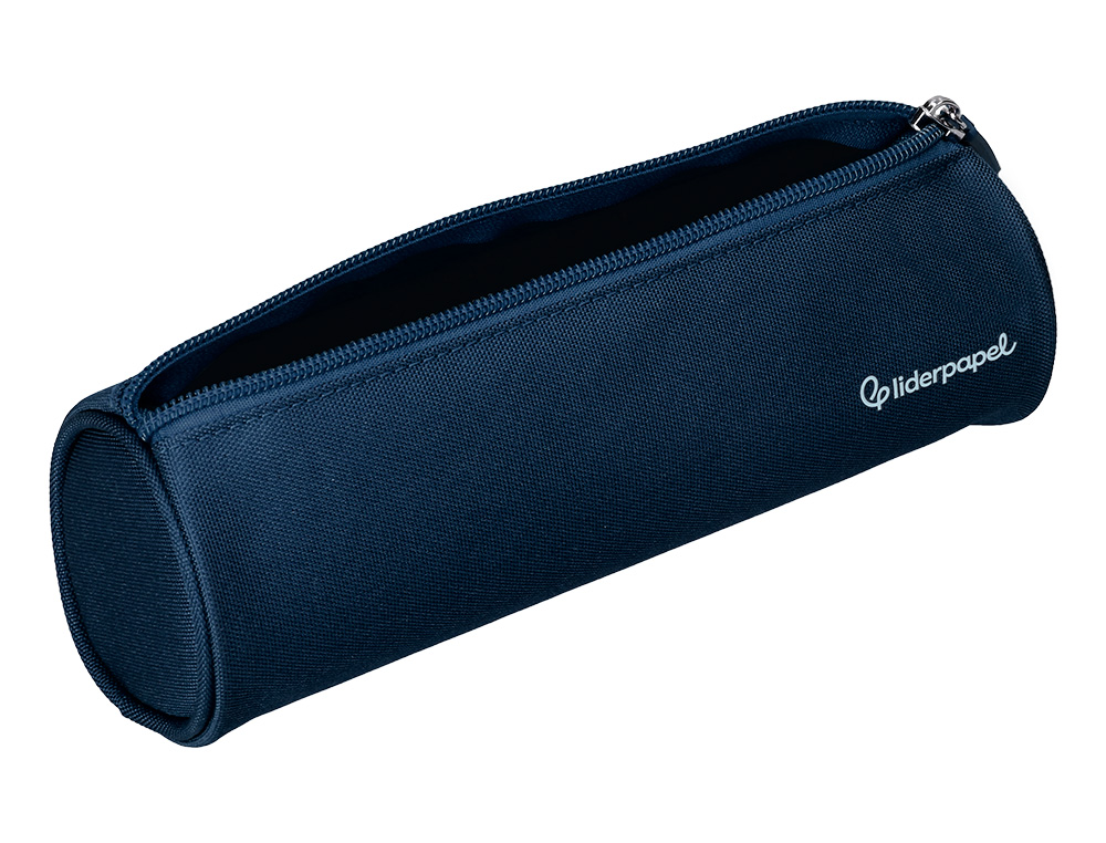 ESTOJO ESCOLAR LIDERPAPEL CILINDRICO LARGO 210X70 MM AZUL MARINHO
