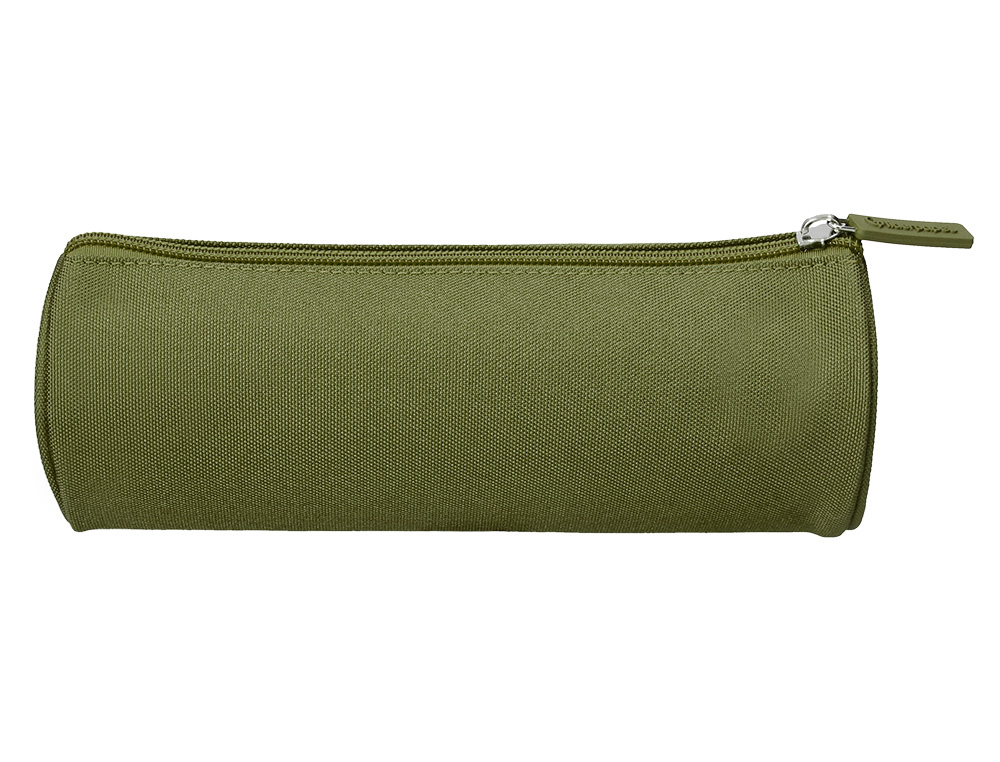 ESTOJO ESCOLAR LIDERPAPEL CILINDRICO LARGO 210X70 MM VERDE MILITAR