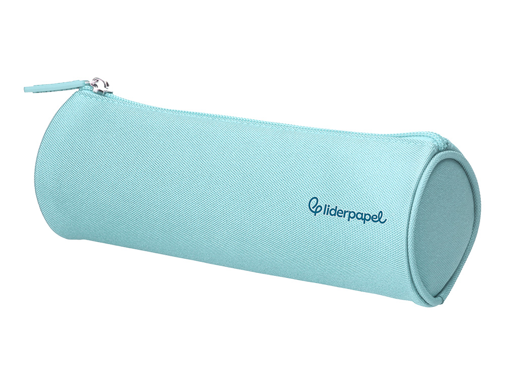 ESTOJO ESCOLAR LIDERPAPEL CILINDRICO LARGO 210X70 MM AZUL CELESTE