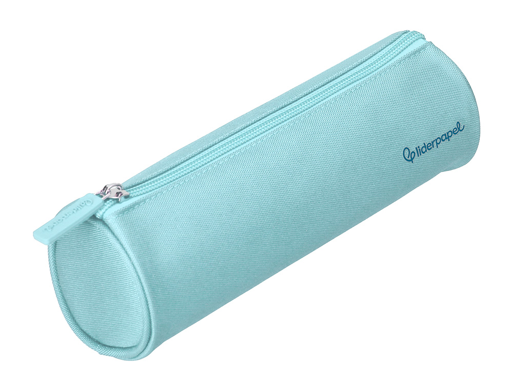 ESTOJO ESCOLAR LIDERPAPEL CILINDRICO LARGO 210X70 MM AZUL CELESTE
