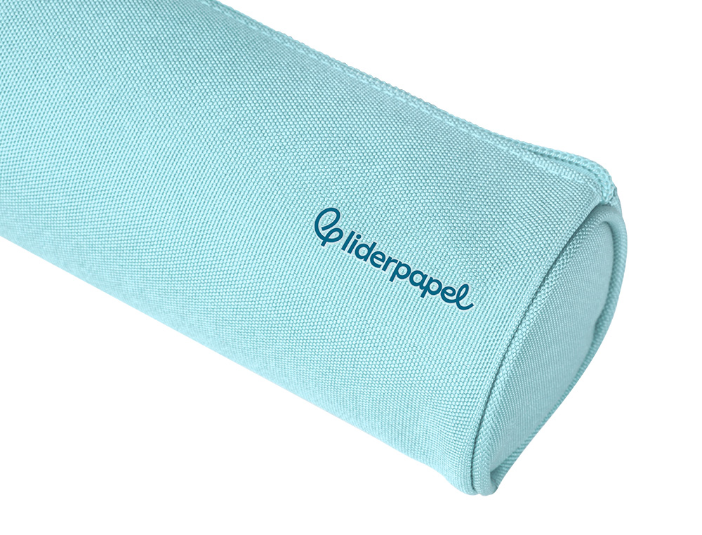 ESTOJO ESCOLAR LIDERPAPEL CILINDRICO LARGO 210X70 MM AZUL CELESTE
