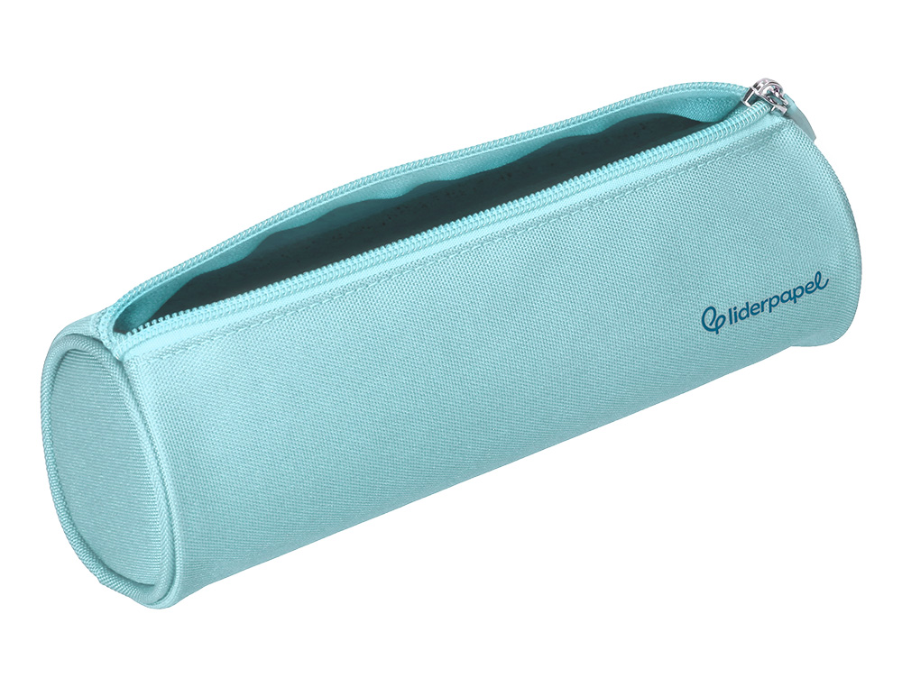 ESTOJO ESCOLAR LIDERPAPEL CILINDRICO LARGO 210X70 MM AZUL CELESTE
