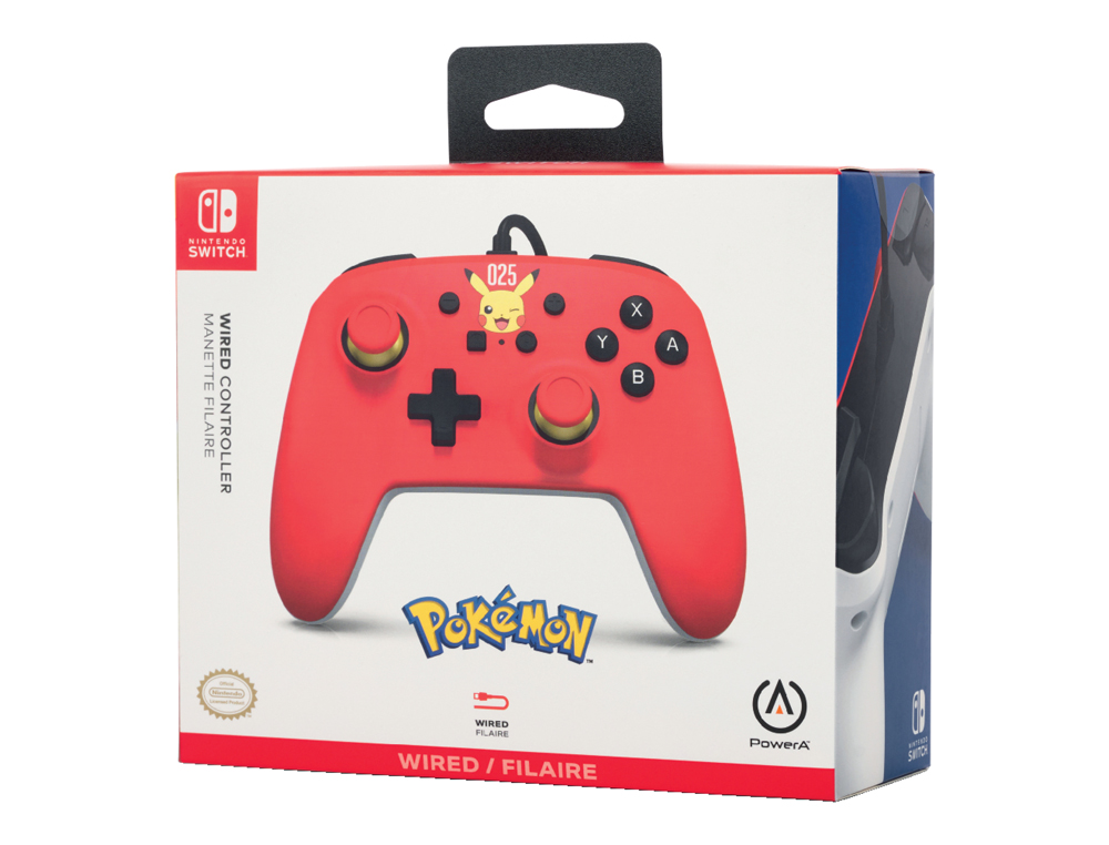 COMANDO POWER A COM CABO PARA NINTENDO SWITCH LAUGHING PIKACHU