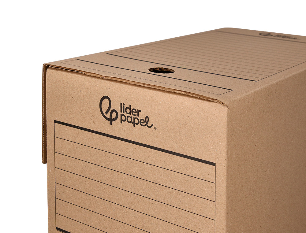 CAIXA PARA ARQUIVO MORTO LIDERPAPEL FOLIO DUPLA LARGURA CARTAO RECICLADO 400 GR LOMBADA 200 MM KRAFT 367X200X251 MM