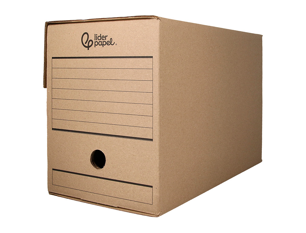 CAIXA PARA ARQUIVO MORTO LIDERPAPEL FOLIO DUPLA LARGURA CARTAO RECICLADO 400 GR LOMBADA 200 MM KRAFT 367X200X251 MM
