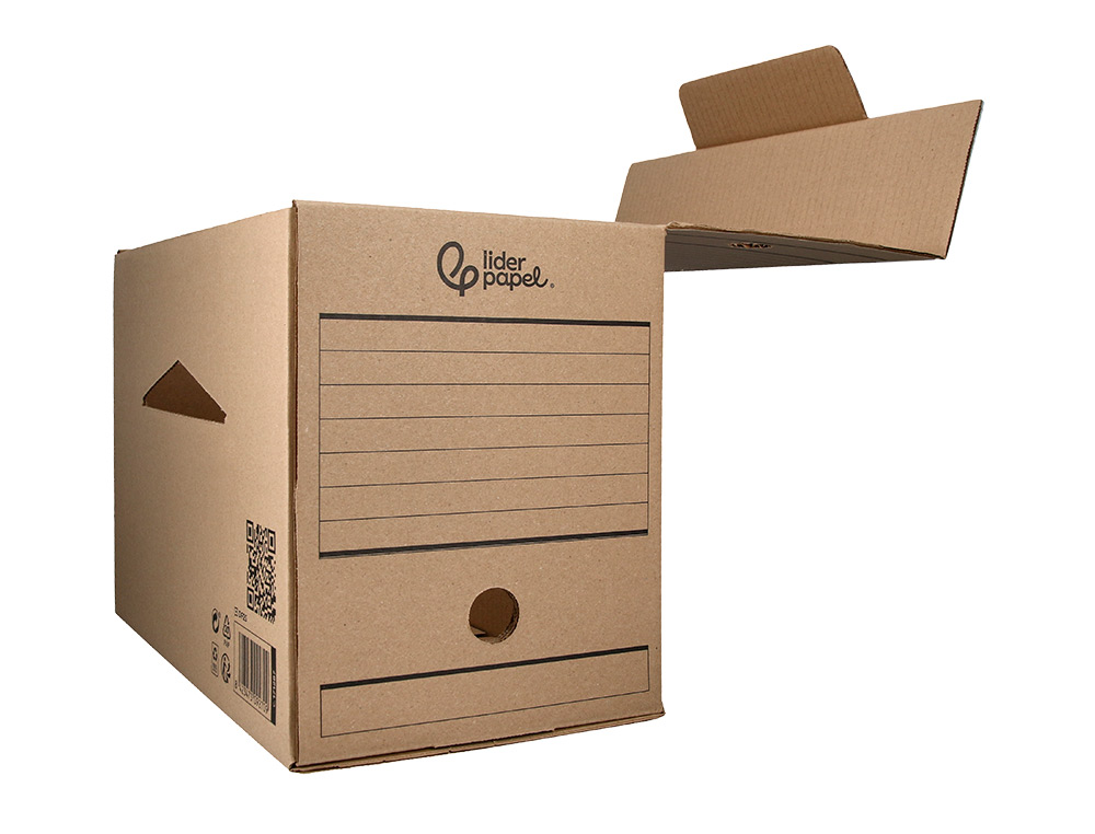 CAIXA PARA ARQUIVO MORTO LIDERPAPEL FOLIO DUPLA LARGURA CARTAO RECICLADO 400 GR LOMBADA 200 MM KRAFT 367X200X251 MM