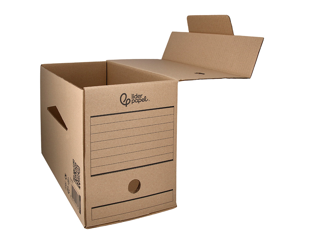 CAIXA PARA ARQUIVO MORTO LIDERPAPEL FOLIO DUPLA LARGURA CARTAO RECICLADO 400 GR LOMBADA 200 MM KRAFT 367X200X251 MM