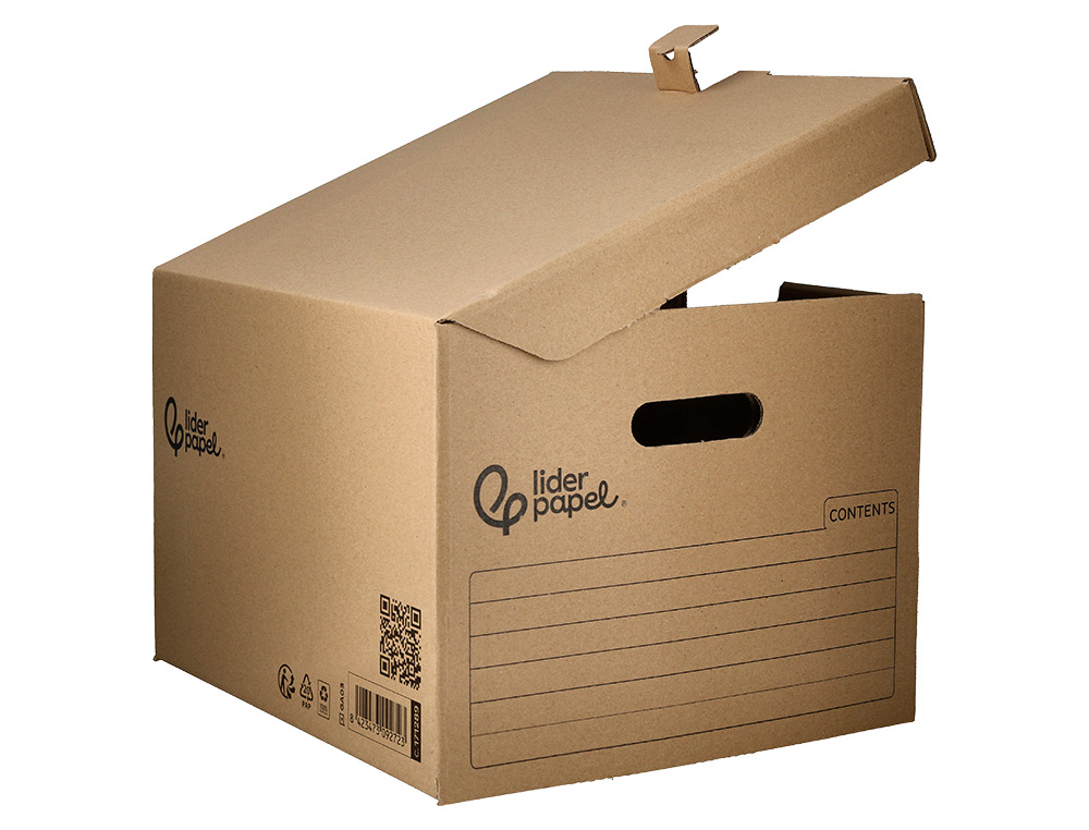 CAIXA PARA ARQUIVO DEFINITIVO LIDERPAPEL CARTAO 100% RECICLADO PARA 5 CAIXAS ARQUIVO DEF. FOLIO 540X410X300MM
