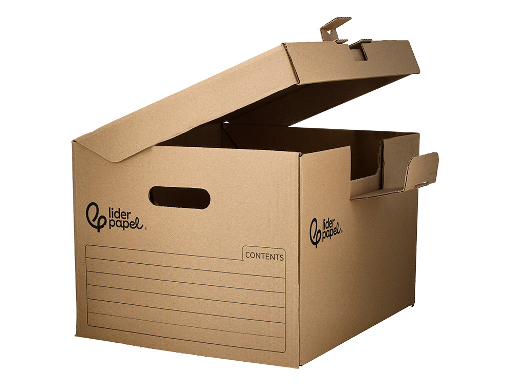 CAIXA PARA ARQUIVO DEFINITIVO LIDERPAPEL CARTAO 100% RECICLADO PARA 5 CAIXAS ARQUIVO DEF. FOLIO 540X410X300MM