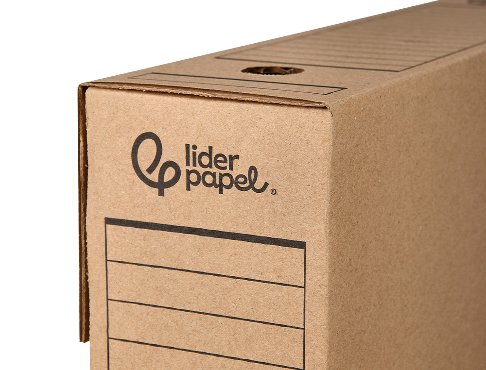 CAIXA PARA ARQUIVO MORTO LIDERPAPEL DIN A4 CARTAO RECICLADO 325 GR LOMBADA 82 MM KRAFT 325X82X250 MM