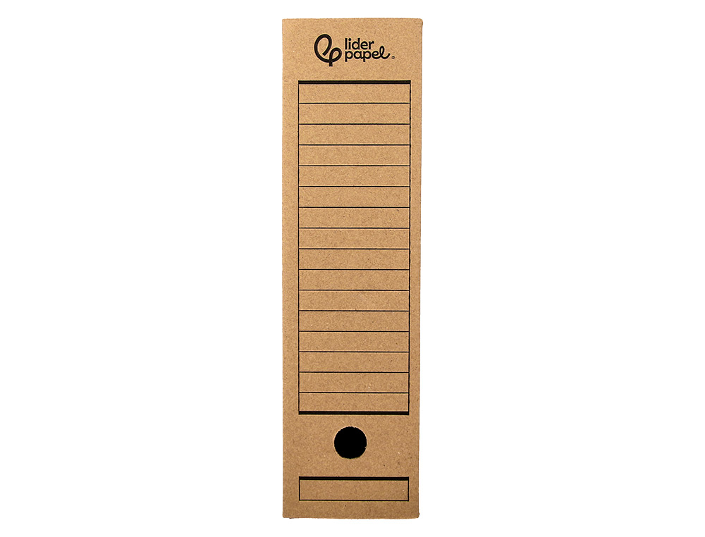 CAIXA PARA ARQUIVO MORTO LIDERPAPEL DIN A4 CARTAO RECICLADO 325 GR LOMBADA 82 MM KRAFT 325X82X250 MM