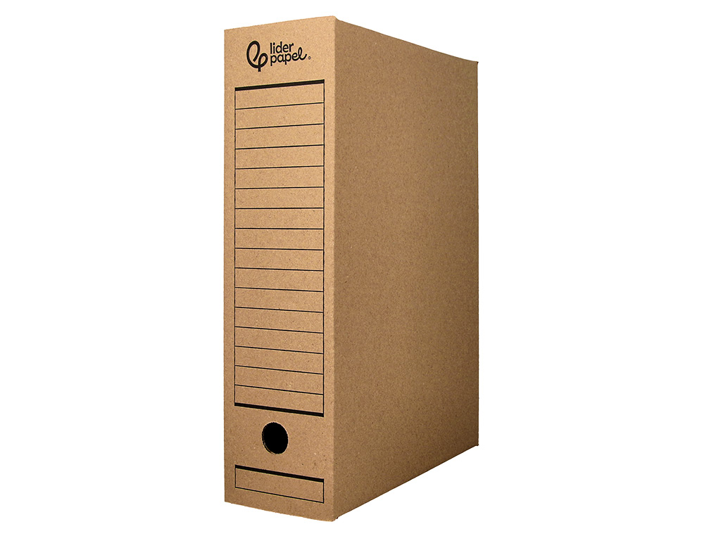 CAIXA PARA ARQUIVO MORTO LIDERPAPEL DIN A4 CARTAO RECICLADO 325 GR LOMBADA 82 MM KRAFT 325X82X250 MM