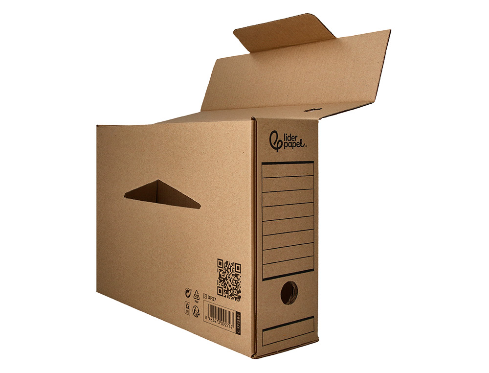 CAIXA PARA ARQUIVO MORTO LIDERPAPEL DIN A4 CARTAO RECICLADO 325 GR LOMBADA 82 MM KRAFT 325X82X250 MM