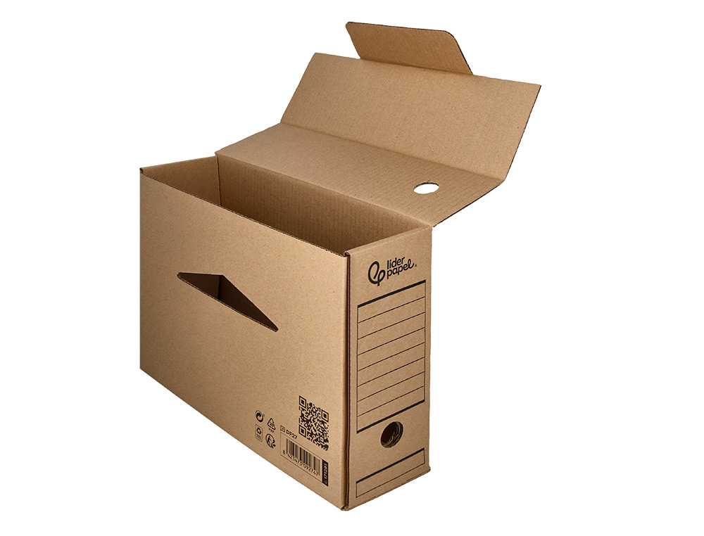 CAIXA PARA ARQUIVO MORTO LIDERPAPEL DIN A4 CARTAO RECICLADO 325 GR LOMBADA 82 MM KRAFT 325X82X250 MM