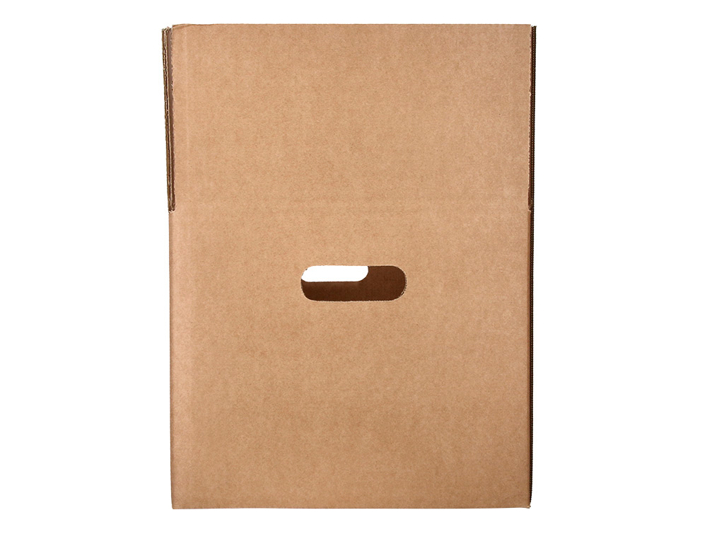 CAIXA PARA EMBALAR Q-CONNECT AMERICANA FUNDO AUTOMATICO E ASAS CARTAO CANAL SIMPLES 5 MM COR KRAFT 500X400X300 MM